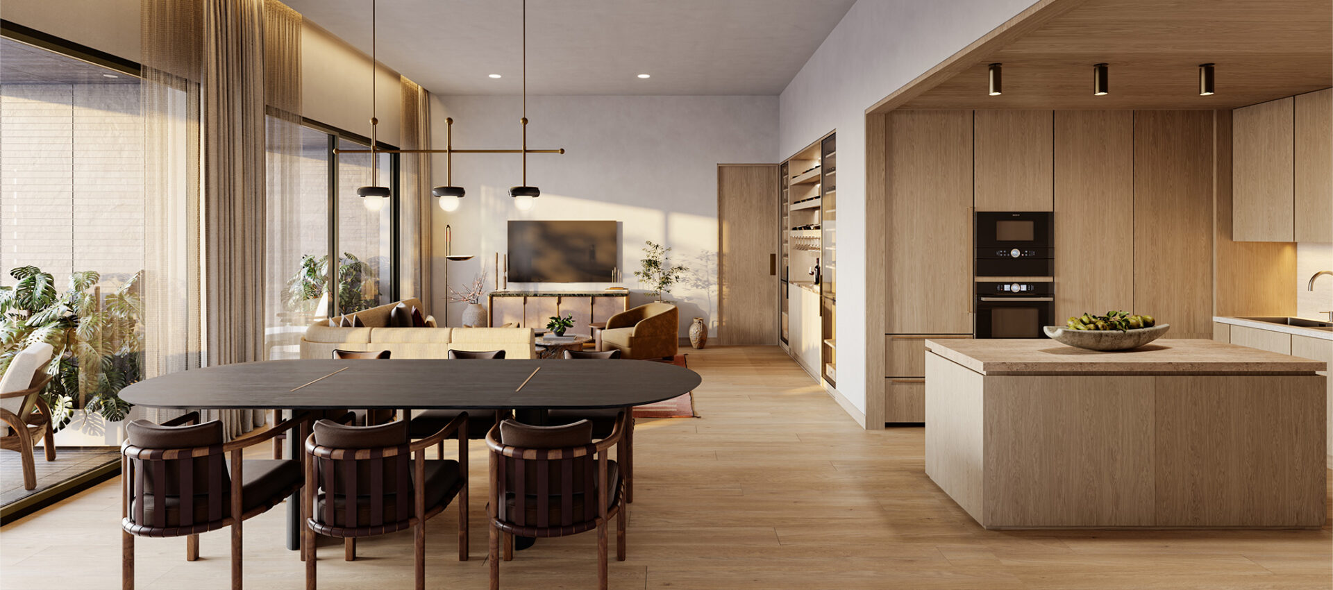 A kitchen at Pendry Residences Mexico City